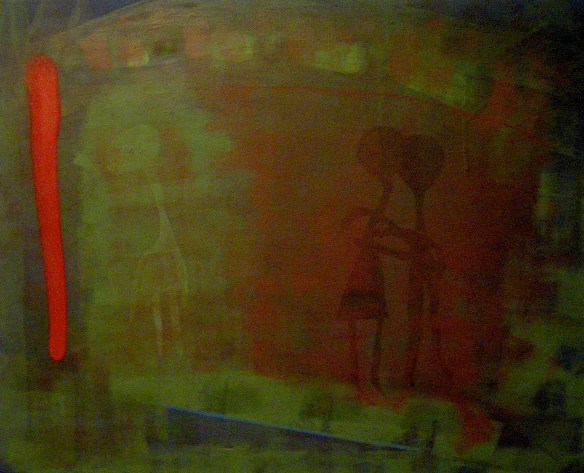 Kammarspel 3, 60x50 cm, akryl, spray och tusch på duk